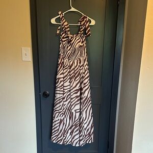 Express Brown and White Zebra Print Dress